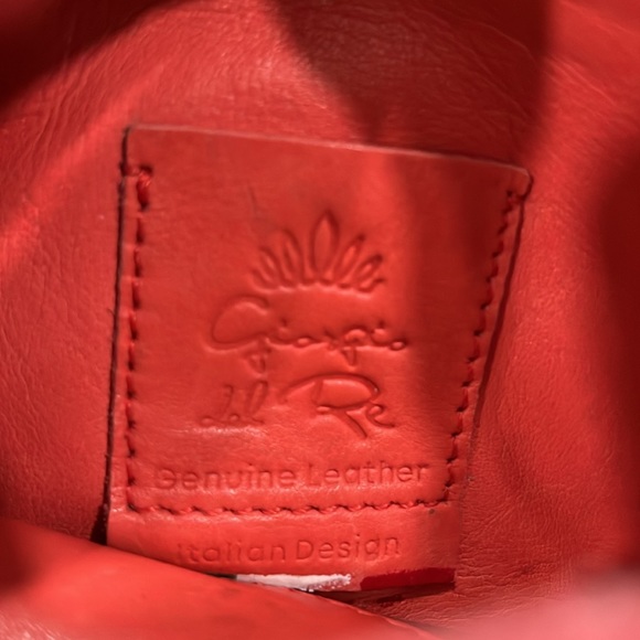 Giorgio Del Re Cognac Italian Leather Foldover Flap Crossbody Shoulder Bag Purse - Picture 7 of 11